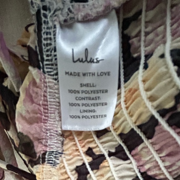 Lulus Romantic Impression Black Floral Smocked Tie Back Cropped Top - M - Picture 13 of 15